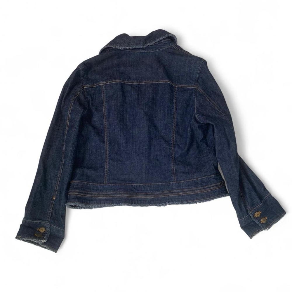 Y2K Bandolino Dark Wash Denim Jacket XL - Bohochic, Coastal Cowgirl, Indie - Picture 3 of 10